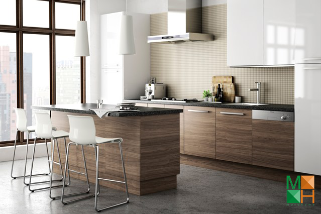 Các mẫu tủ bếp veneer gỗ óc chó được yêu thích nhất Các mẫu tủ bếp veneer gỗ óc chó được yêu thích nhất